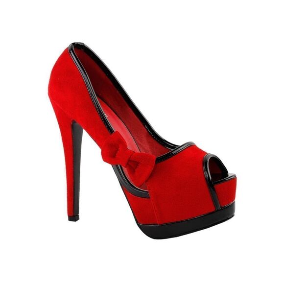 SHOW STORY Sexy 2 Tone Bow Peep Toe Platform Stiletto Pumps Size 37-6.5/7. B55 - Picture 4 of 10